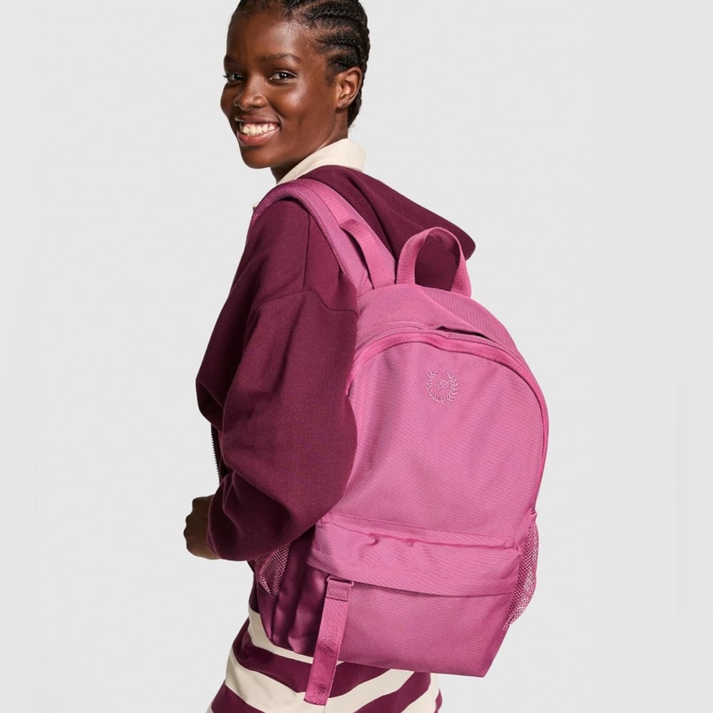 Victoria's Secret PINK Women's Classic Canvas Backpack Backpack Red Violet